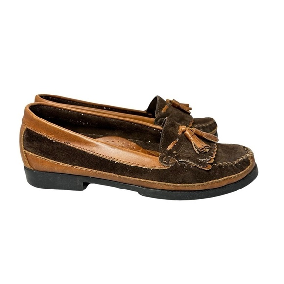 Maine Woods Brown Leather Upper Loafers with Tassle‎ Women's Size 7M - Picture 6 of 12